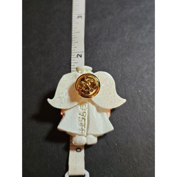 JS vintage polymer clay angel brooch - Picture 8 of 10